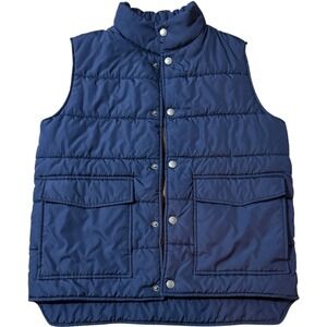 Lands' End Mens‎ Blue Puffer Vest Snap Front Insulated Size 38-40